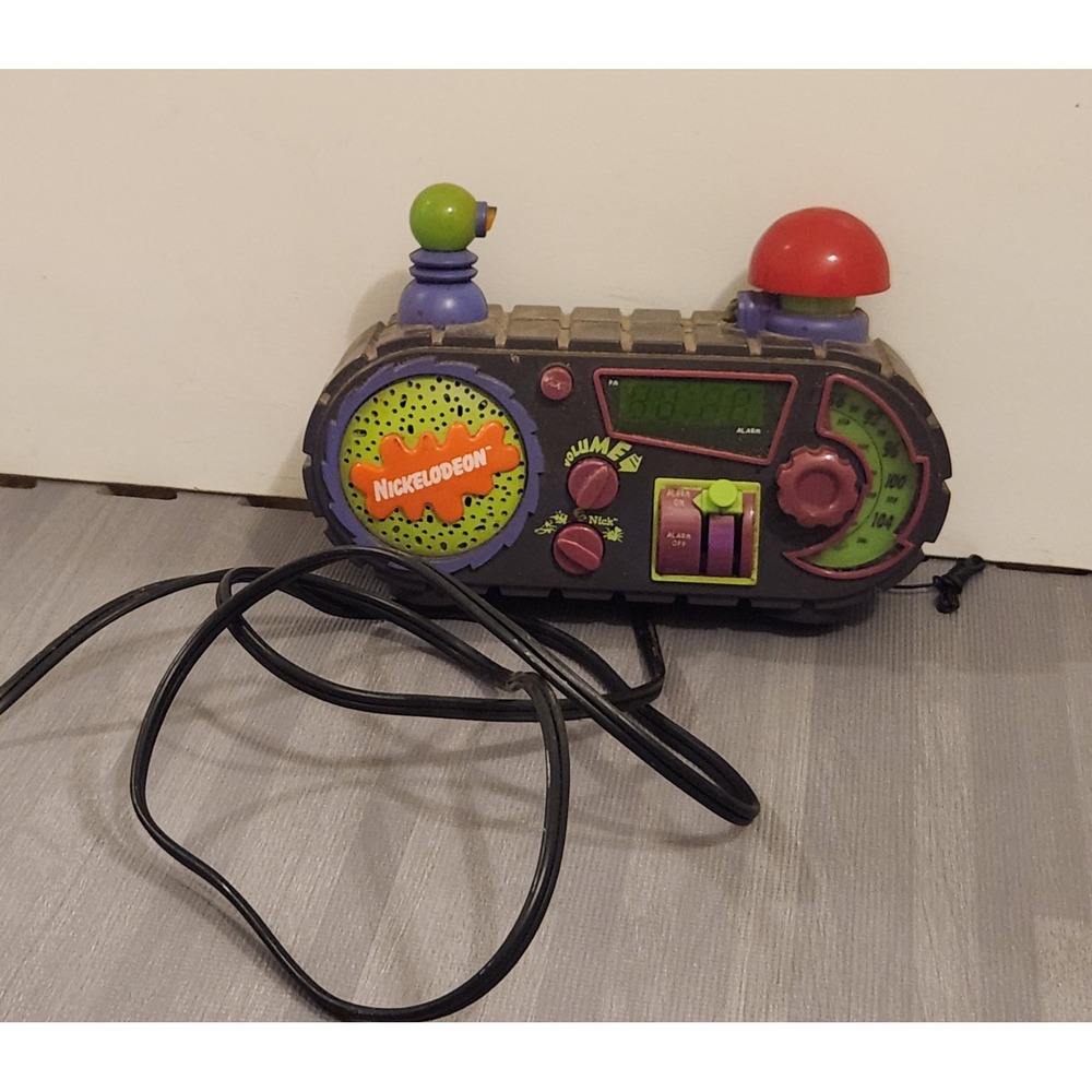 Vintage Nickelodeon Time Blaster Alarm Clock Radio 90s Retro AM FM TESTED
